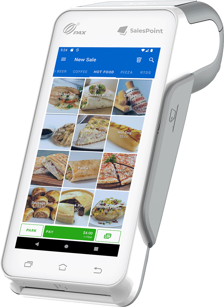 PAX eftpos terminal with salespoint software