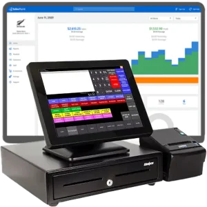 POS with touchscreen and software sample screen