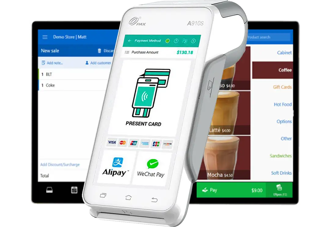 eftpos mobile terminal and demo store screen