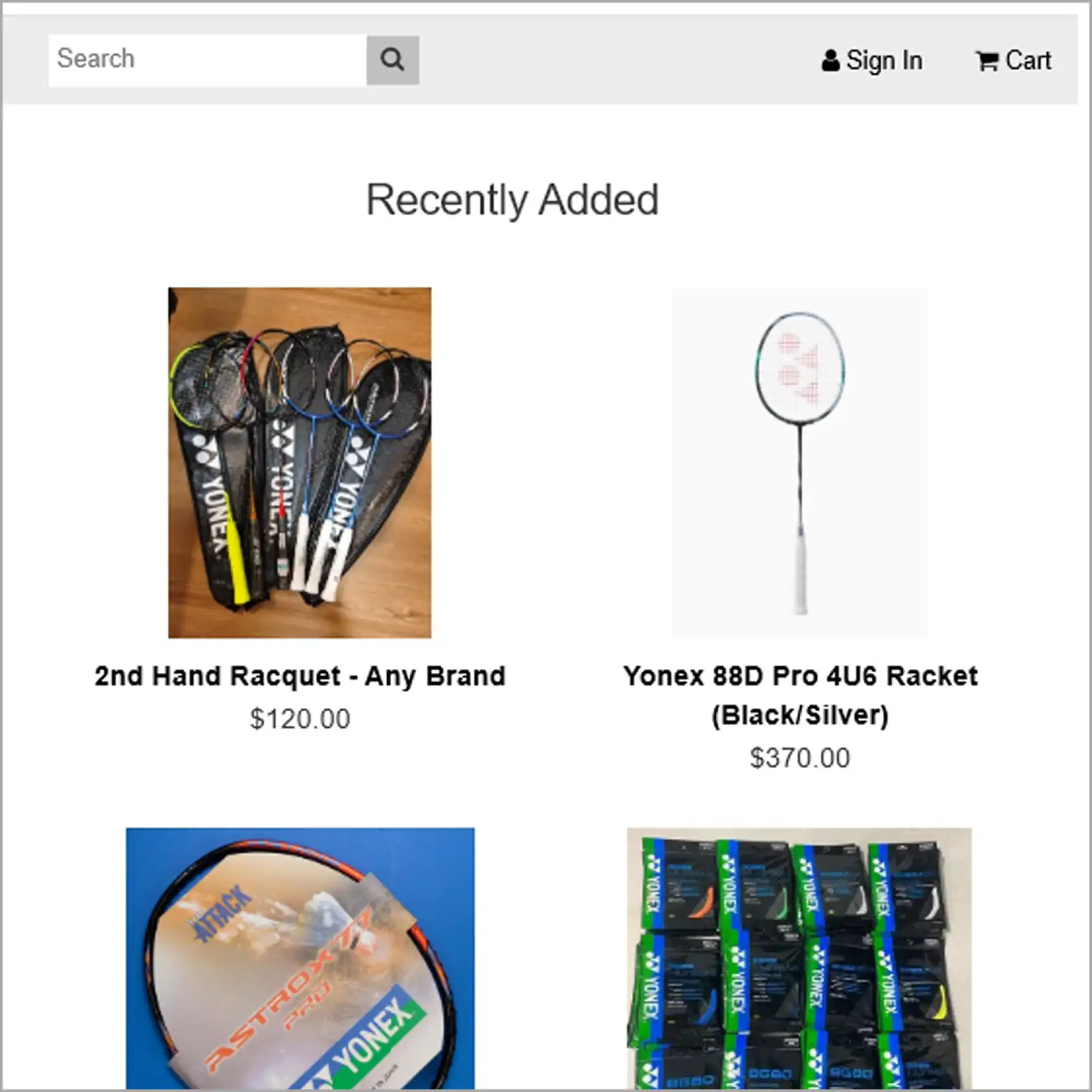 online ordering app screen sample